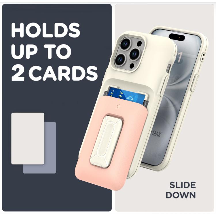 For iPhone 12 Pro Max Sliding Card Holder Integrated Phone Case with Kickstand