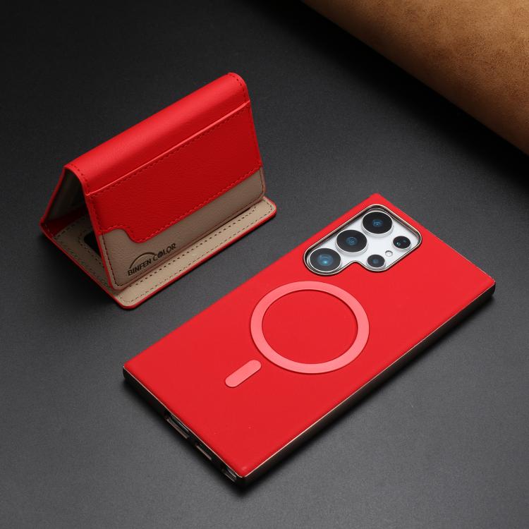 For Samsung Galaxy S25 Ultra 5G Colour Matching Horizontal Magnetic Card Bag RFID MagSafe Phone Case