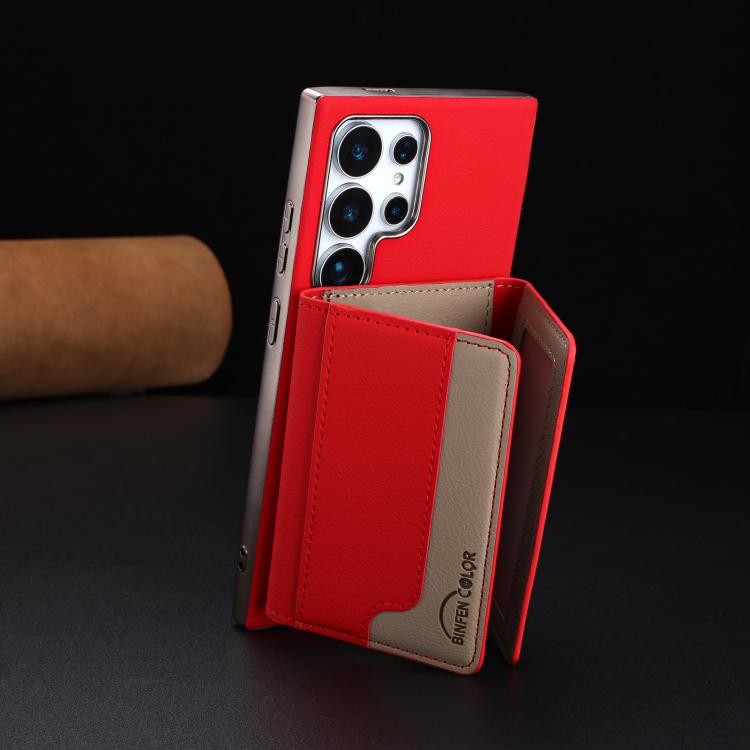 For Samsung Galaxy S25 Ultra 5G Colour Matching Horizontal Magnetic Card Bag RFID MagSafe Phone Case