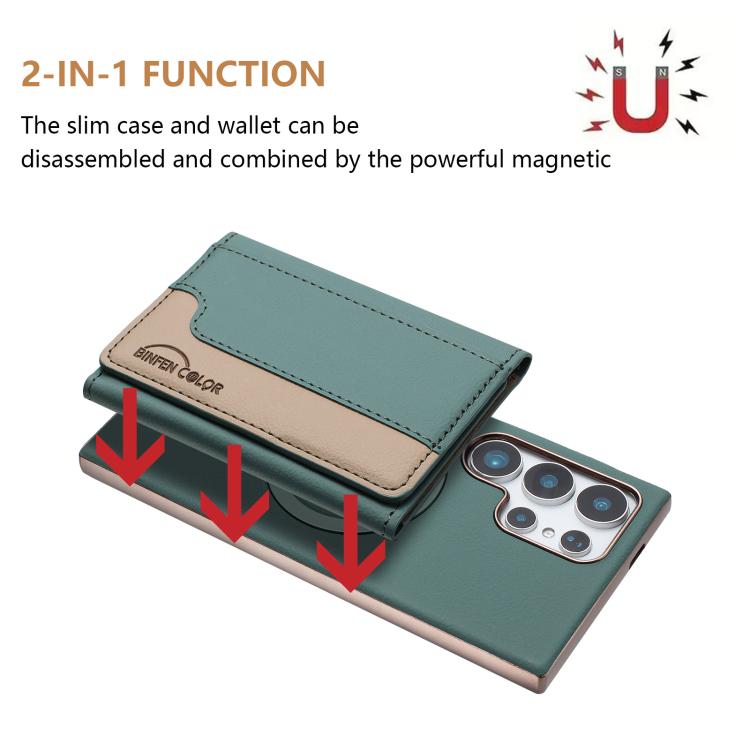 For Samsung Galaxy S25 Ultra 5G Colour Matching Horizontal Magnetic Card Bag RFID MagSafe Phone Case