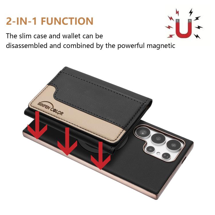For Samsung Galaxy S25 Ultra 5G Colour Matching Horizontal Magnetic Card Bag RFID MagSafe Phone Case
