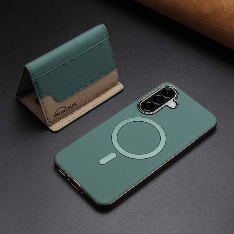 For Samsung Galaxy S24 FE 5G Colour Matching Horizontal Magnetic Card Bag RFID MagSafe Phone Case