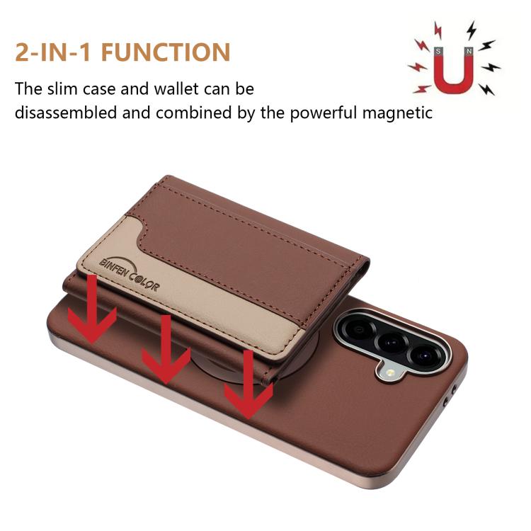 For Samsung Galaxy S24 FE 5G Colour Matching Horizontal Magnetic Card Bag RFID MagSafe Phone Case