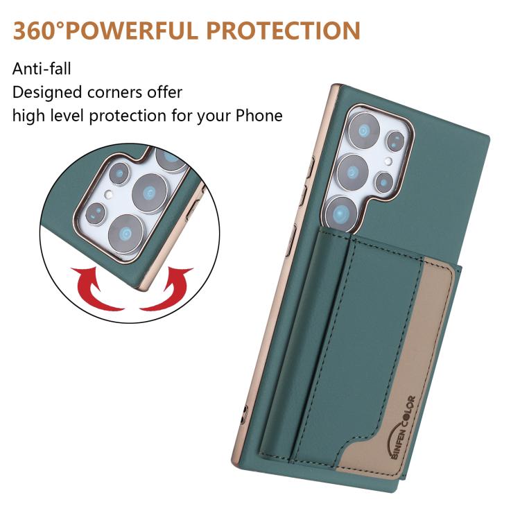 For Samsung Galaxy S24 Ultra 5G Colour Matching Horizontal Magnetic Card Bag RFID MagSafe Phone Case