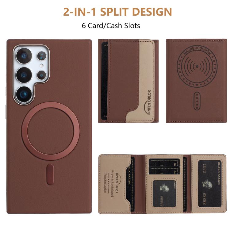 For Samsung Galaxy S24 Ultra 5G Colour Matching Horizontal Magnetic Card Bag RFID MagSafe Phone Case