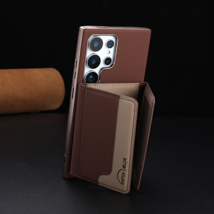 For Samsung Galaxy S24 Ultra 5G Colour Matching Horizontal Magnetic Card Bag RFID MagSafe Phone Case