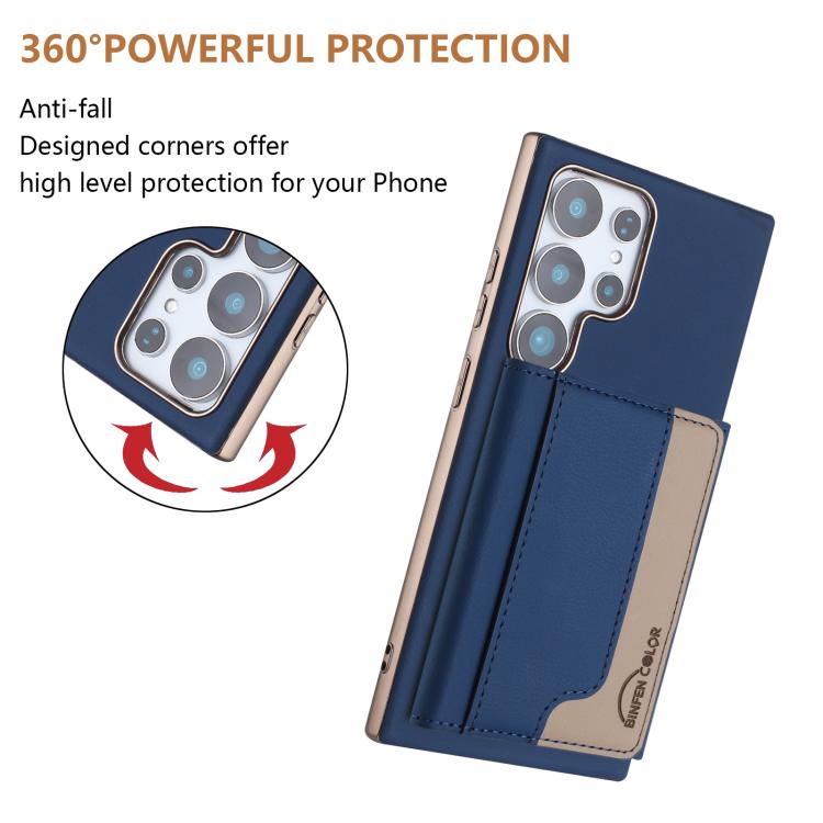 For Samsung Galaxy S24 Ultra 5G Colour Matching Horizontal Magnetic Card Bag RFID MagSafe Phone Case