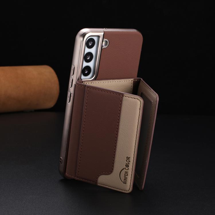 For Samsung Galaxy S24+ 5G Colour Matching Horizontal Magnetic Card Bag RFID MagSafe Phone Case
