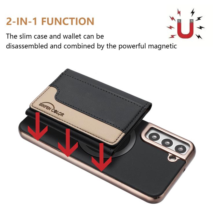 For Samsung Galaxy S24+ 5G Colour Matching Horizontal Magnetic Card Bag RFID MagSafe Phone Case