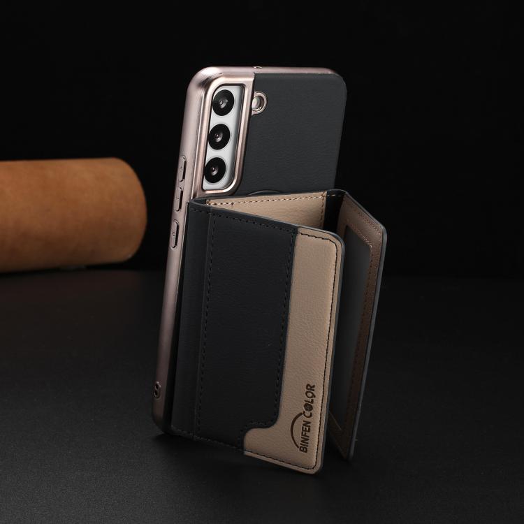 For Samsung Galaxy S24+ 5G Colour Matching Horizontal Magnetic Card Bag RFID MagSafe Phone Case