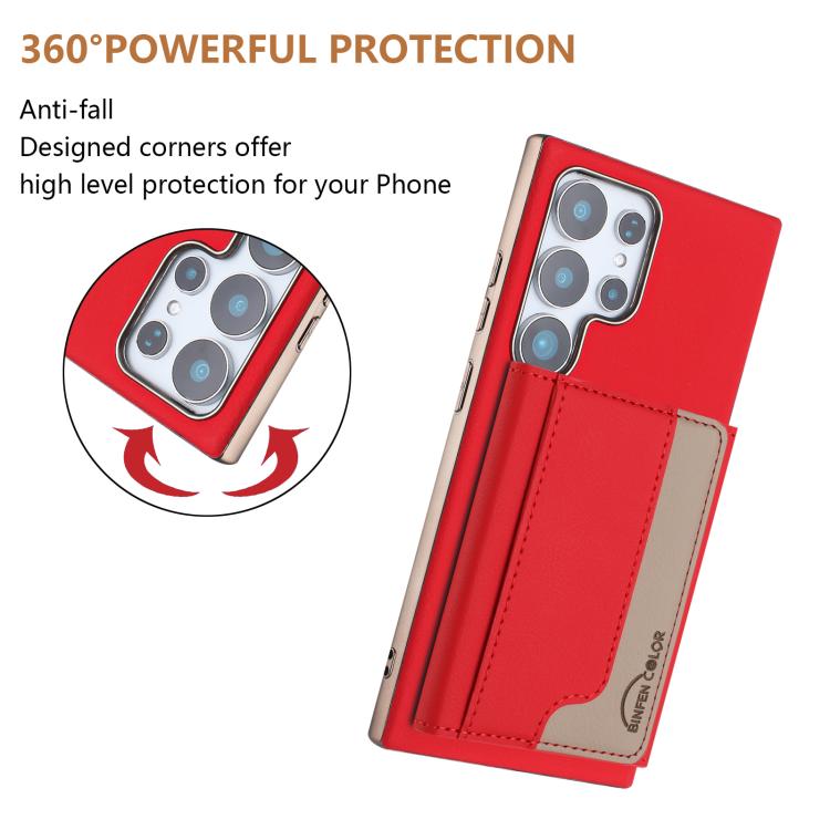 For Samsung Galaxy S23 Ultra 5G Colour Matching Horizontal Magnetic Card Bag RFID MagSafe Phone Case