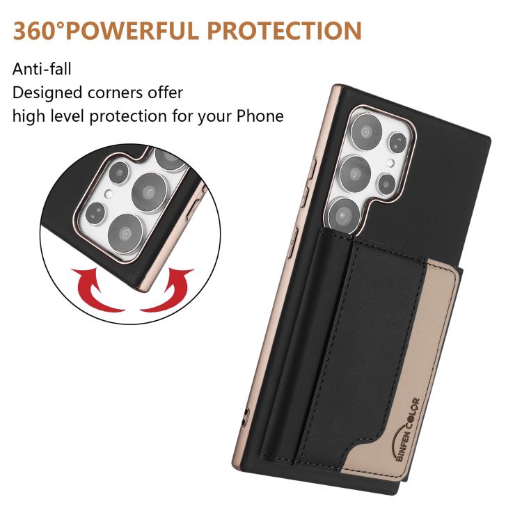 For Samsung Galaxy S23 Ultra 5G Colour Matching Horizontal Magnetic Card Bag RFID MagSafe Phone Case
