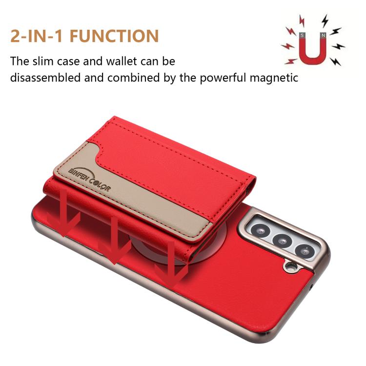 For Samsung Galaxy S23+ 5G Colour Matching Horizontal Magnetic Card Bag RFID MagSafe Phone Case