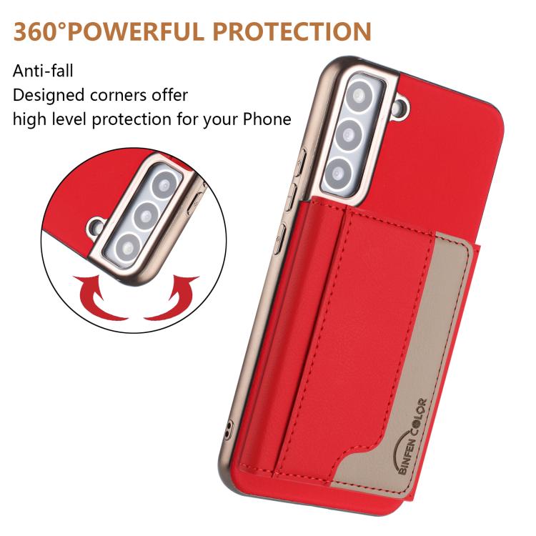 For Samsung Galaxy S23 5G Colour Matching Horizontal Magnetic Card Bag RFID MagSafe Phone Case