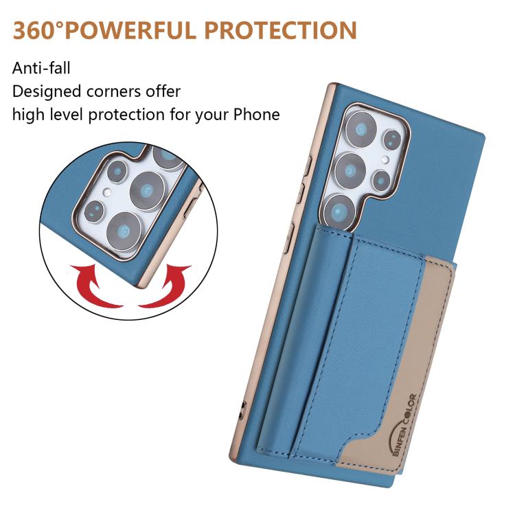 For Samsung Galaxy S21 Ultra 5G Colour Matching Horizontal Magnetic Card Bag RFID MagSafe Phone Case