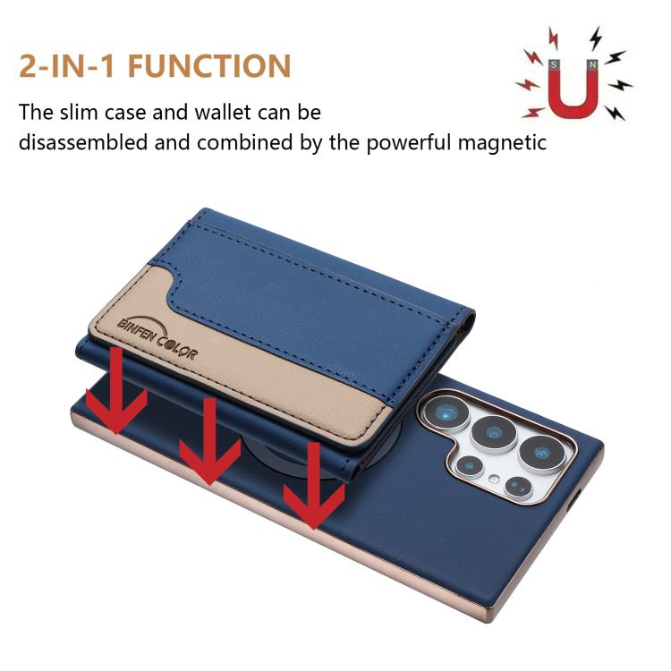 For Samsung Galaxy S21 Ultra 5G Colour Matching Horizontal Magnetic Card Bag RFID MagSafe Phone Case