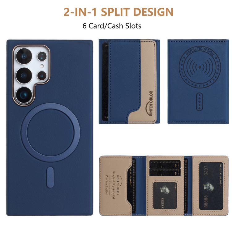 For Samsung Galaxy S21 Ultra 5G Colour Matching Horizontal Magnetic Card Bag RFID MagSafe Phone Case