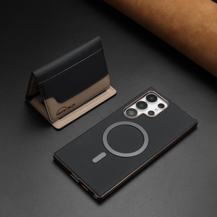 For Samsung Galaxy S21 Ultra 5G Colour Matching Horizontal Magnetic Card Bag RFID MagSafe Phone Case
