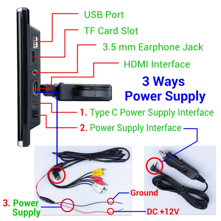 2 PCS 9 inch Headrest 2.5D External MP5 Car Bluetooth MP5 Player