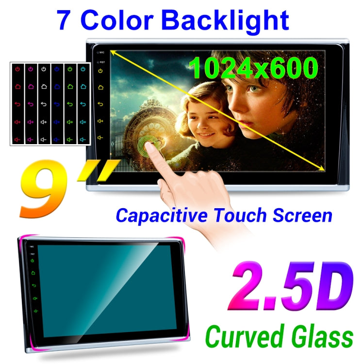 2 PCS 9 inch Headrest 2.5D External MP5 Car Bluetooth MP5 Player