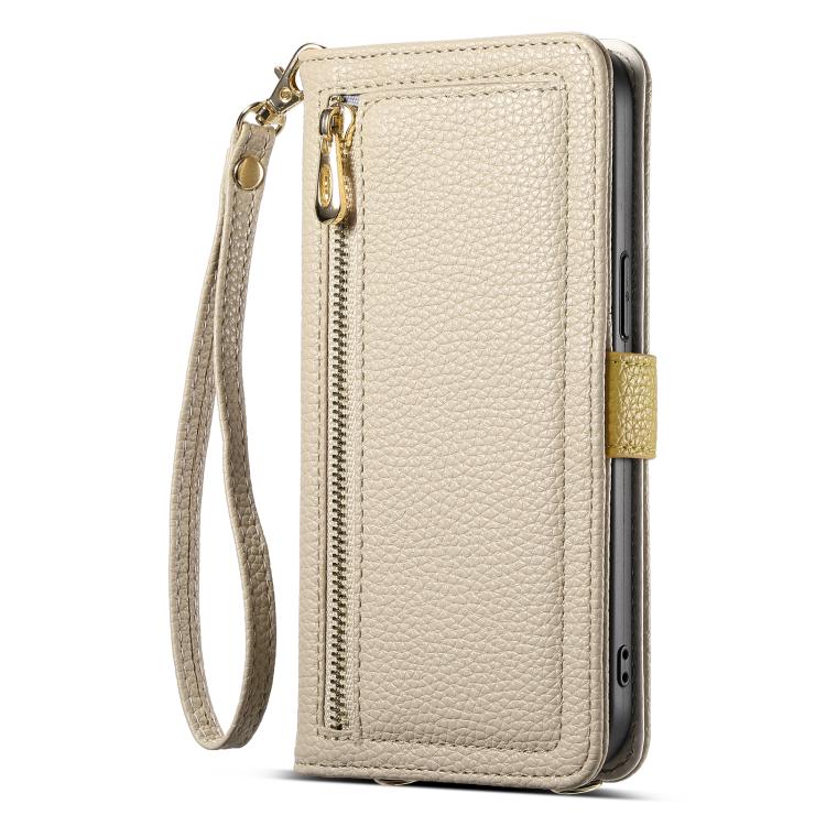 For iPhone 16 Pro Max ESEBLE E11 Colorful Litchi Pattern Zipper Wallet Leather Phone Case