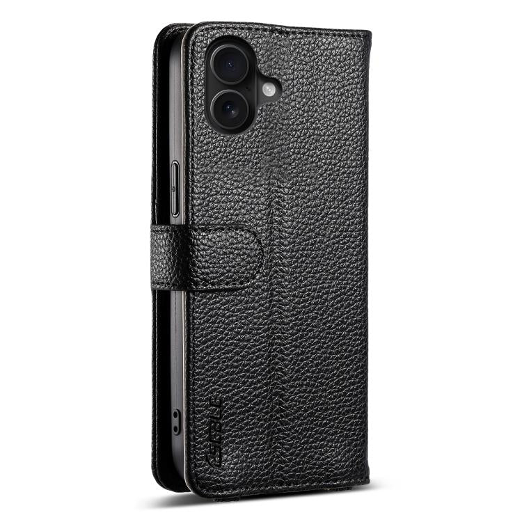 For iPhone 16 Plus ESEBLE E11 Colorful Litchi Pattern Zipper Wallet Leather Phone Case