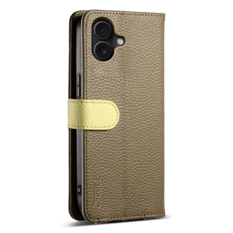 For iPhone 16 Plus ESEBLE E11 Colorful Litchi Pattern Zipper Wallet Leather Phone Case