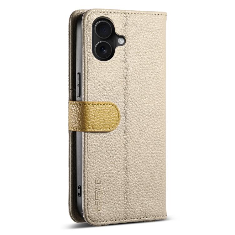 For iPhone 16 Plus ESEBLE E11 Colorful Litchi Pattern Zipper Wallet Leather Phone Case