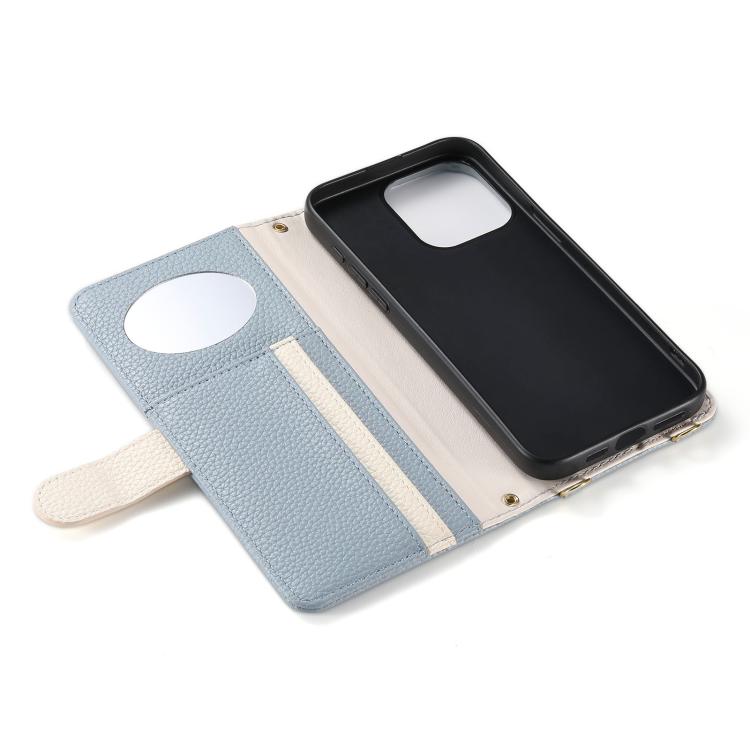 For iPhone 15 Pro ESEBLE E11 Colorful Litchi Pattern Zipper Wallet Leather Phone Case