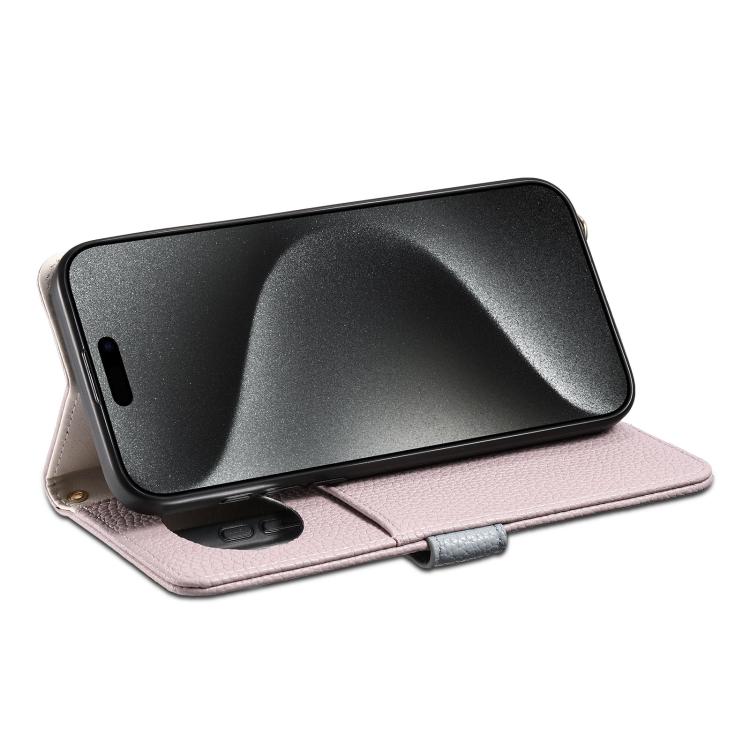 For iPhone 13 Pro Max ESEBLE E11 Colorful Litchi Pattern Zipper Wallet Leather Phone Case