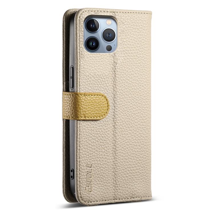 For iPhone 13 Pro ESEBLE E11 Colorful Litchi Pattern Zipper Wallet Leather Phone Case