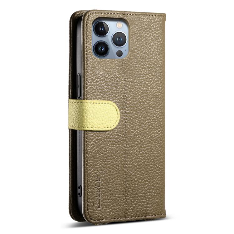 For iPhone 12 / 12 Pro ESEBLE E11 Colorful Litchi Pattern Zipper Wallet Leather Phone Case