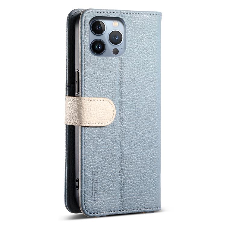 For iPhone 12 / 12 Pro ESEBLE E11 Colorful Litchi Pattern Zipper Wallet Leather Phone Case