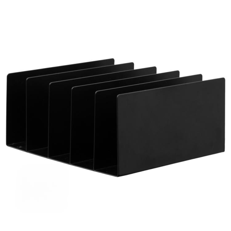 Five-grid Envelope Notepad Metal Storage Rack Mail Envelope Sorting Desktop Organizer - Black