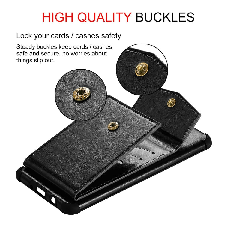 For Samsung Galaxy A20s Flip Card Bag Copper Buckle TPU + PU Leather Back Cover Shockproof Case with Card Slots & Photo Frame