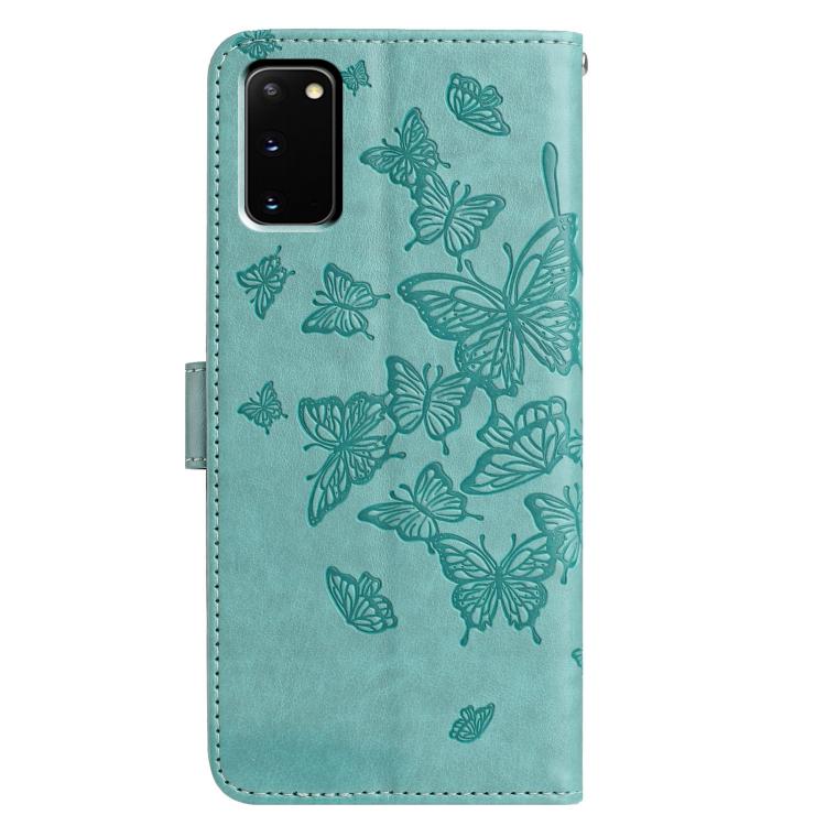 For Samsung Galaxy S20 Butterfly Flutter Pattern Embossed Leather Phone Case
