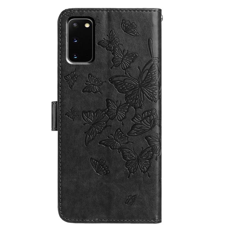 For Samsung Galaxy S20 Butterfly Flutter Pattern Embossed Leather Phone Case