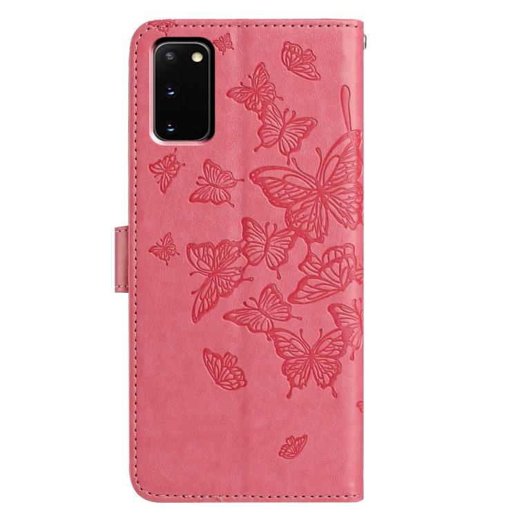 For Samsung Galaxy S20 Butterfly Flutter Pattern Embossed Leather Phone Case