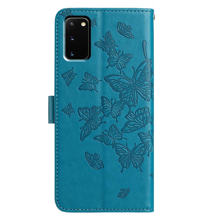 For Samsung Galaxy S20 Butterfly Flutter Pattern Embossed Leather Phone Case