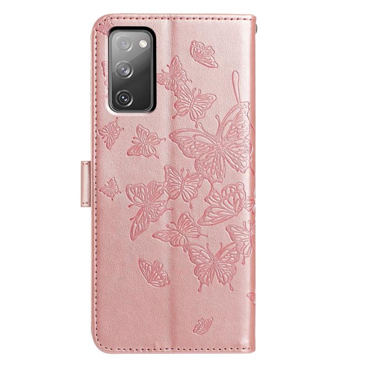 For Samsung Galaxy S20 FE Butterfly Flutter Pattern Embossed Leather Phone Case