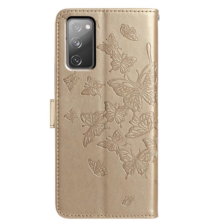 For Samsung Galaxy S20 FE Butterfly Flutter Pattern Embossed Leather Phone Case