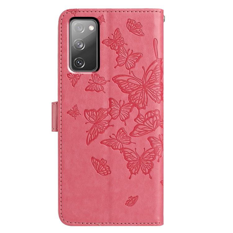 For Samsung Galaxy S20 FE Butterfly Flutter Pattern Embossed Leather Phone Case