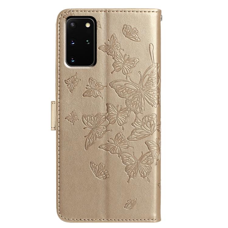 For Samsung Galaxy S20+ Butterfly Flutter Pattern Embossed Leather Phone Case