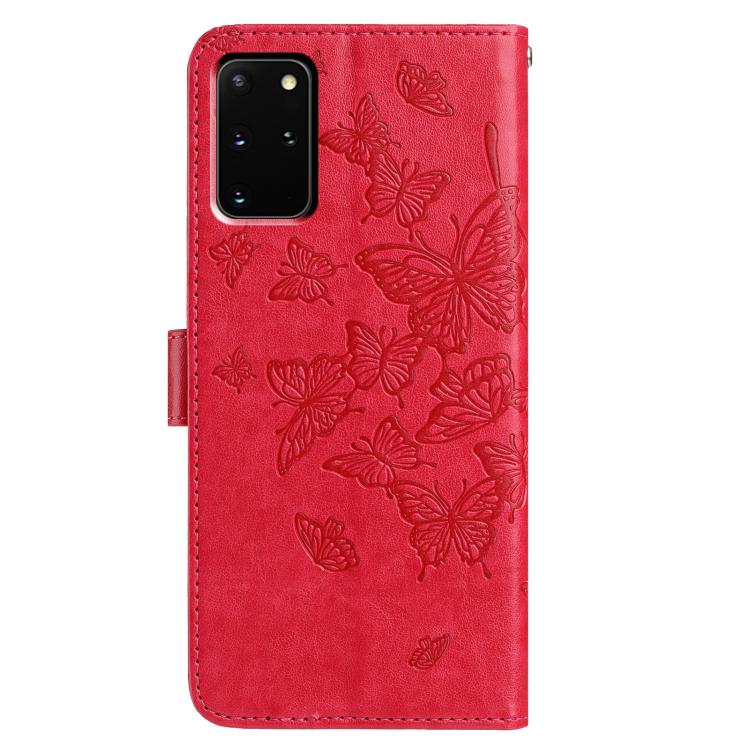 For Samsung Galaxy S20+ Butterfly Flutter Pattern Embossed Leather Phone Case