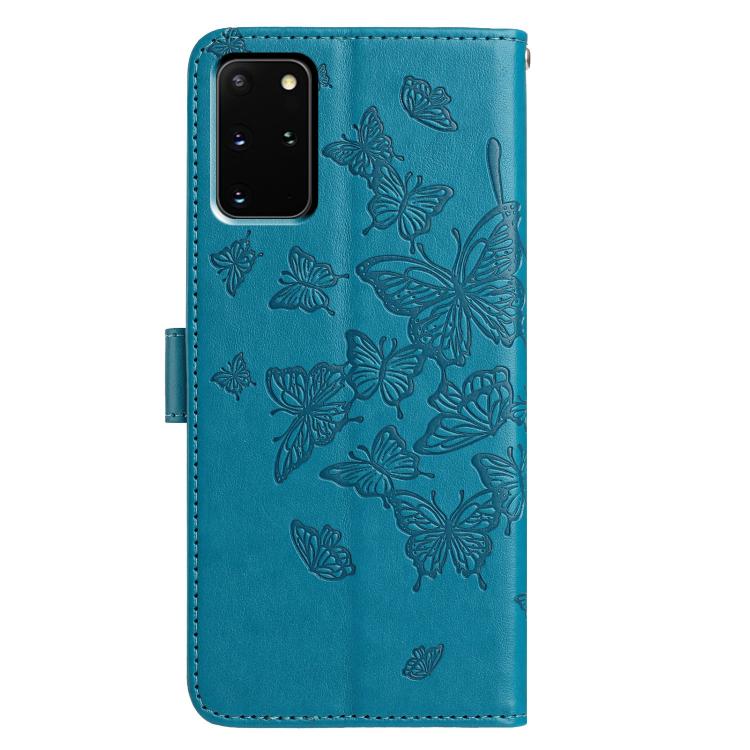 For Samsung Galaxy S20+ Butterfly Flutter Pattern Embossed Leather Phone Case