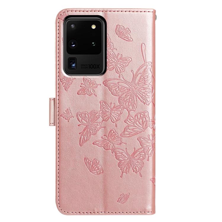 For Samsung Galaxy S20 Ultra Butterfly Flutter Pattern Embossed Leather Phone Case