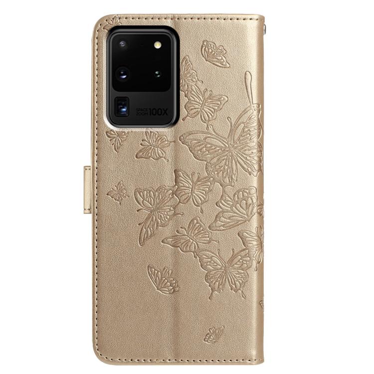 For Samsung Galaxy S20 Ultra Butterfly Flutter Pattern Embossed Leather Phone Case