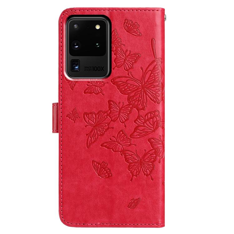 For Samsung Galaxy S20 Ultra Butterfly Flutter Pattern Embossed Leather Phone Case