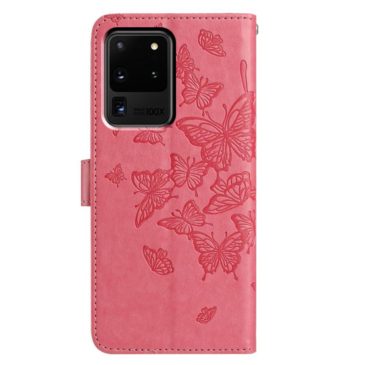 For Samsung Galaxy S20 Ultra Butterfly Flutter Pattern Embossed Leather Phone Case