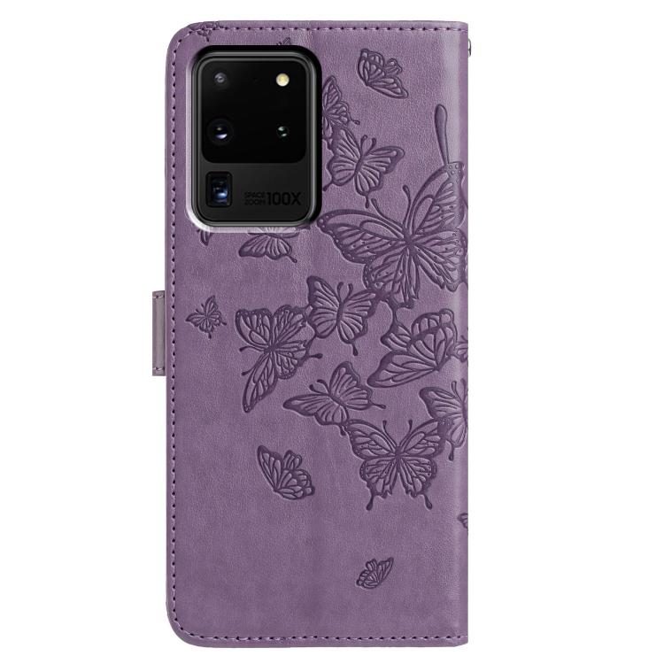 For Samsung Galaxy S20 Ultra Butterfly Flutter Pattern Embossed Leather Phone Case